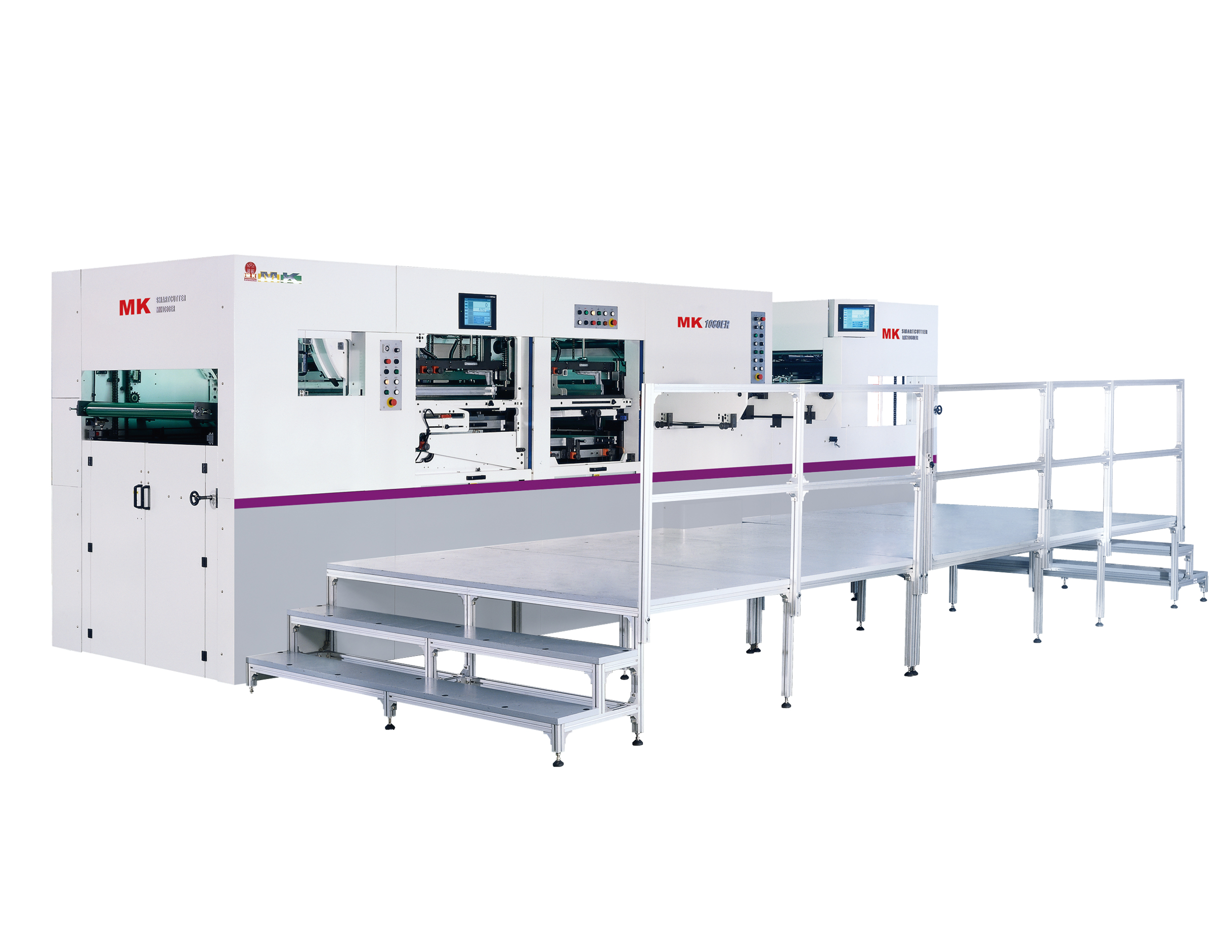 MK1060ER平壓平自動全清廢模切機(jī)
技術(shù)描述：全清廢技術(shù)
2008年，長榮推出國內(nèi)第一臺全清廢模切機(jī)。實現(xiàn)從模切、清廢、分盒、自動出料的高自動化紙盒成型加工。為中國全清廢技術(shù)的突破起到了推進(jìn)作用，也使全清廢模切機(jī)正式在國內(nèi)推廣開來。